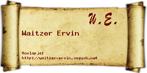 Waitzer Ervin névjegykártya